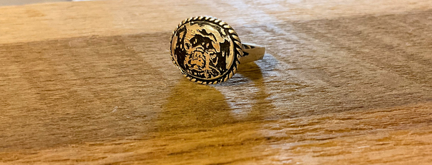Pet sterling silver ring