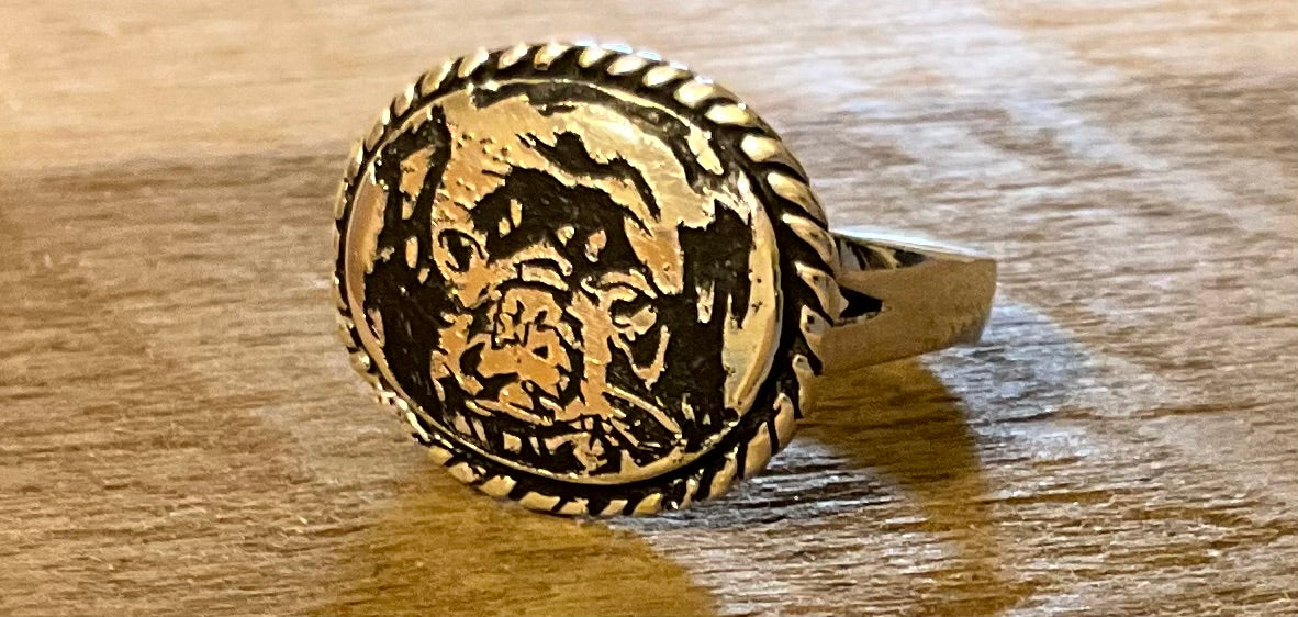 Pet sterling silver ring